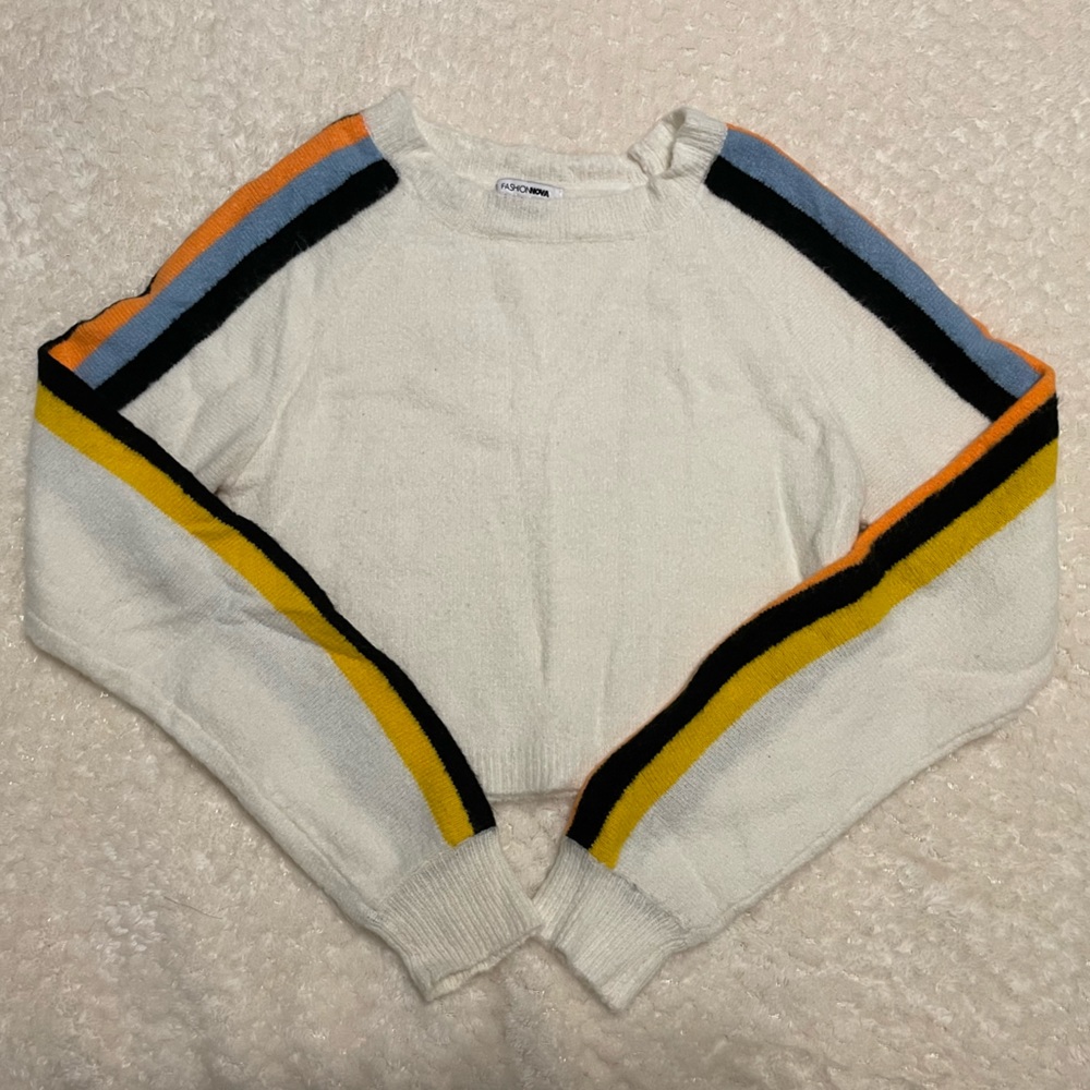 Fashion Nova Striped Crop Sweater